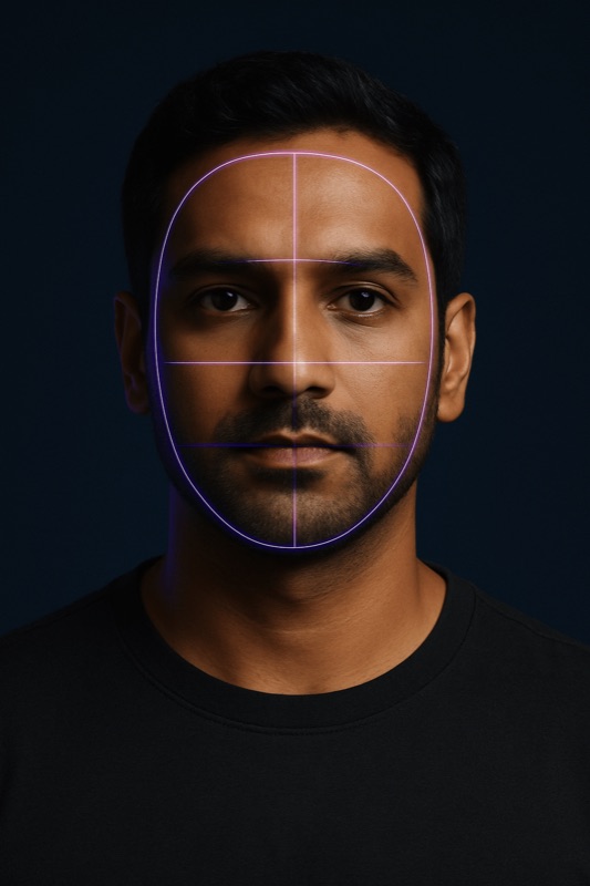 A man's face mapped by TheGent's style analysis